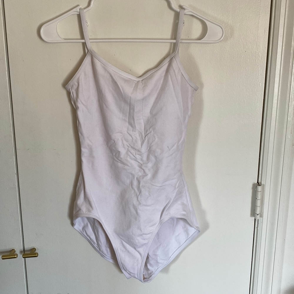 White camisole capezio leotard size large worn once